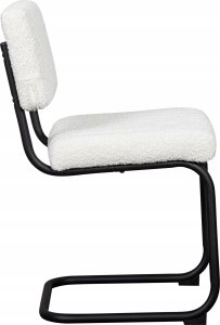 Selsey Krzesło na płozach Siterize białe w tkaninie boucle białe 10