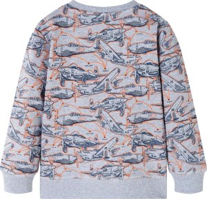 vidaXL Bluza dziecięca z nadrukiem samolotów, szary melanż, 128 2