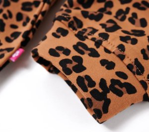 vidaXL Bluza dziecięca w panterkę, jasny koniak, 92 5