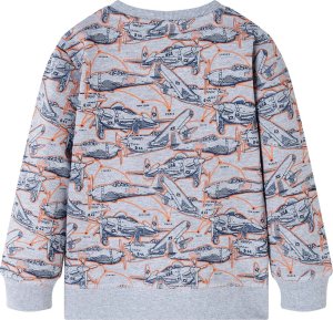 vidaXL Bluza dziecięca z nadrukiem samolotów, szary melanż, 116 2