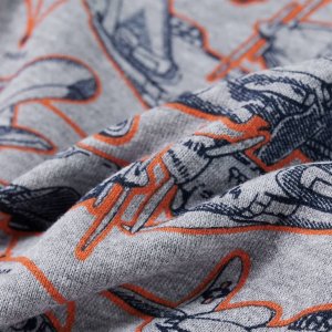 vidaXL Bluza dziecięca z nadrukiem samolotów, szary melanż, 104 6