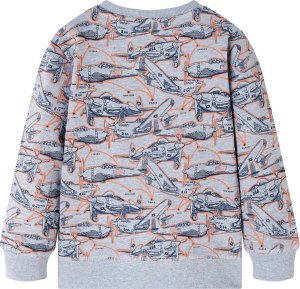 vidaXL Bluza dziecięca z nadrukiem samolotów, szary melanż, 92 2