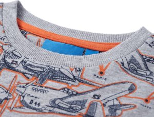 vidaXL Bluza dziecięca z nadrukiem samolotów, szary melanż, 92 3