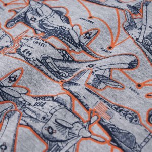 vidaXL Bluza dziecięca z nadrukiem samolotów, szary melanż, 92 4