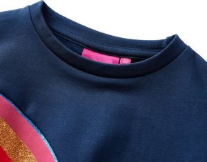 vidaXL Bluza dziecięca, nadruk tęczy, granatowa, 116 3