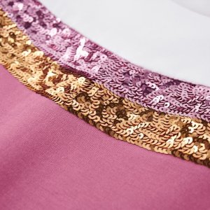 vidaXL Bluza dziecięca, z cekinowymi pasami, malinowa, 116 4