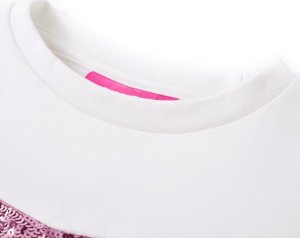 vidaXL Bluza dziecięca, z cekinowymi pasami, malinowa, 128 3