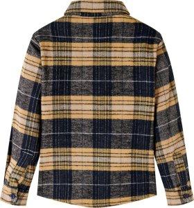 vidaXL Dziecięca koszula w kratę, żółto-czarna, 92 2