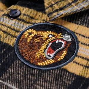 vidaXL Dziecięca koszula w kratę, żółto-czarna, 92 4