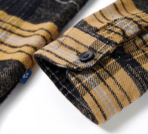 vidaXL Dziecięca koszula w kratę, żółto-czarna, 92 5