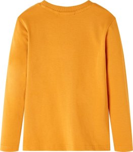 vidaXL Koszulka dziecięca z długimi rękawami, nadruk z motorem, ochrowy, 104 2