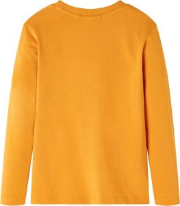 vidaXL Koszulka dziecięca z długimi rękawami, nadruk z motorem, ochrowy, 116 2