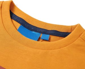 vidaXL Koszulka dziecięca z długimi rękawami, nadruk z motorem, ochrowy, 116 3