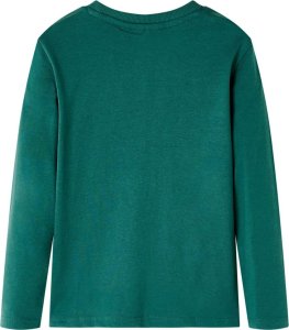 vidaXL Koszulka dziecięca z długimi rękawami, nadruk z motorem, zielona, 128 2