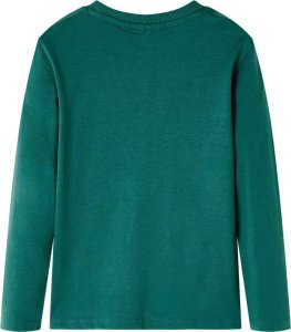 vidaXL Koszulka dziecięca z długimi rękawami, nadruk z motorem, zielona, 116 2