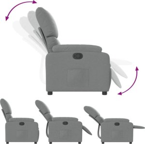 vidaXL Fotel rozkładany, jasnoszary, tapicerowany tkaniną 6