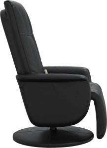 vidaXL Rozkładany fotel masujący z podnóżkiem, czarny, sztuczna skóra 4