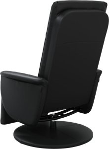 vidaXL Rozkładany fotel masujący z podnóżkiem, czarny, sztuczna skóra 5