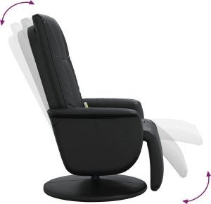 vidaXL Rozkładany fotel masujący z podnóżkiem, czarny, sztuczna skóra 6