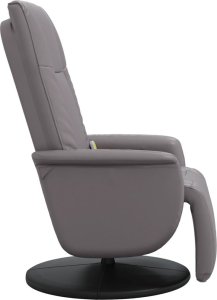 vidaXL Rozkładany fotel masujący z podnóżkiem, szary, sztuczna skóra 4