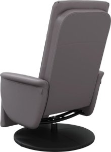 vidaXL Rozkładany fotel masujący z podnóżkiem, szary, sztuczna skóra 5