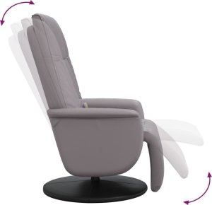 vidaXL Rozkładany fotel masujący z podnóżkiem, szary, sztuczna skóra 6