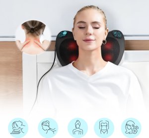 Maltec Masażer Poduszka Masująca Shiatsu Do Pleców Karku Nóg Ciała Grzejący 10