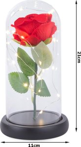 Braders Wieczna Róża LED w Szkle na Prezent Pudełko Lampki 15