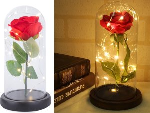 Braders Wieczna Róża LED w Szkle na Prezent Pudełko Lampki 10