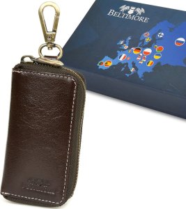 Beltimore Etui na klucze premium skórzane kluczówka brązowe Beltimore P87 1