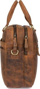 Beltimore Duża solidna skórzana torba Beltimore na laptopa dokumenty brązowa nubuk M88 NoSize 5