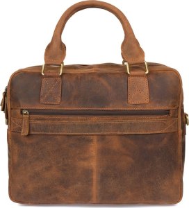 Beltimore Duża solidna skórzana torba Beltimore na laptopa dokumenty brązowa nubuk M88 NoSize 6
