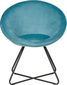 Beliani Krzesło welurowe niebieskie FLOBY II 3