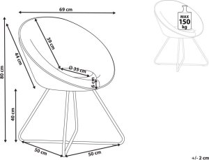 Beliani Krzesło welurowe niebieskie FLOBY II 8