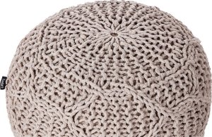 Beliani Puf makrama 50 x 35 cm beżowoszary TRIMAN 2