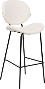 Beliani Zestaw 2 krzeseł barowych boucle biały LUANA 2