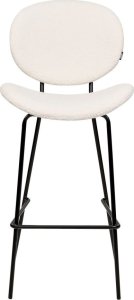 Beliani Zestaw 2 krzeseł barowych boucle biały LUANA 3