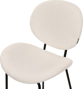 Beliani Zestaw 2 krzeseł barowych boucle biały LUANA 5