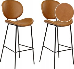 Beliani Zestaw 2 krzeseł barowych złoty brąz LUANA 10