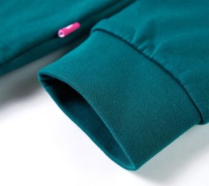 vidaXL Bluza dziecięca z brokatowym nadrukiem, ciemnozielona, 104 5