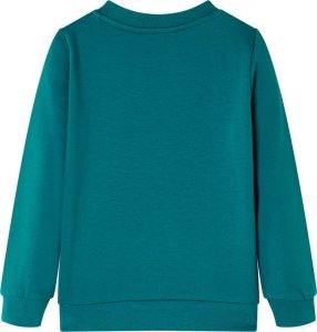 vidaXL Bluza dziecięca z brokatowym nadrukiem, ciemnozielona, 128 2