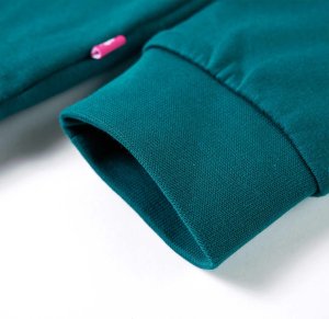 vidaXL Bluza dziecięca z brokatowym nadrukiem, ciemnozielona, 116 5