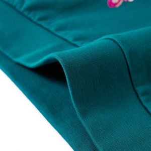 vidaXL Bluza dziecięca z brokatowym nadrukiem, ciemnozielona, 140 6