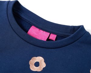 vidaXL Bluza dziecięca z nadrukiem w kwiatki, granatowa, 104 3