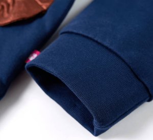 vidaXL Bluza dziecięca z wiewiórkami z cekinów, granatowa, 140 5