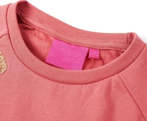 vidaXL Bluza dziecięca z żyrafą z cekinów, stary róż, 104 3