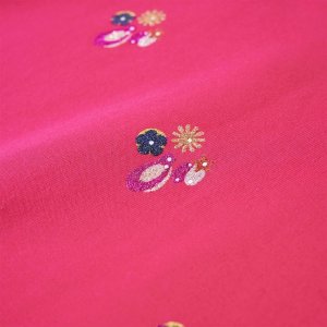 vidaXL Bluza dziecięca, brokatowy nadruk, jaskrawy róż, 104 4