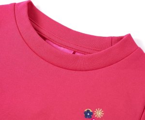 vidaXL Bluza dziecięca, brokatowy nadruk, jaskrawy róż, 140 3