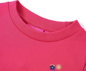 vidaXL Bluza dziecięca, brokatowy nadruk, jaskrawy róż, 116 3