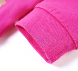 vidaXL Bluza dziecięca, nadruk w kwiatki, ciemnoróżowa, 104 5